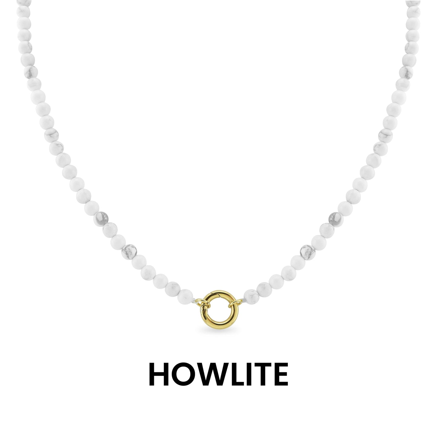 Semi Precious Natural Stone Charm Keeper Necklace: Amazonite