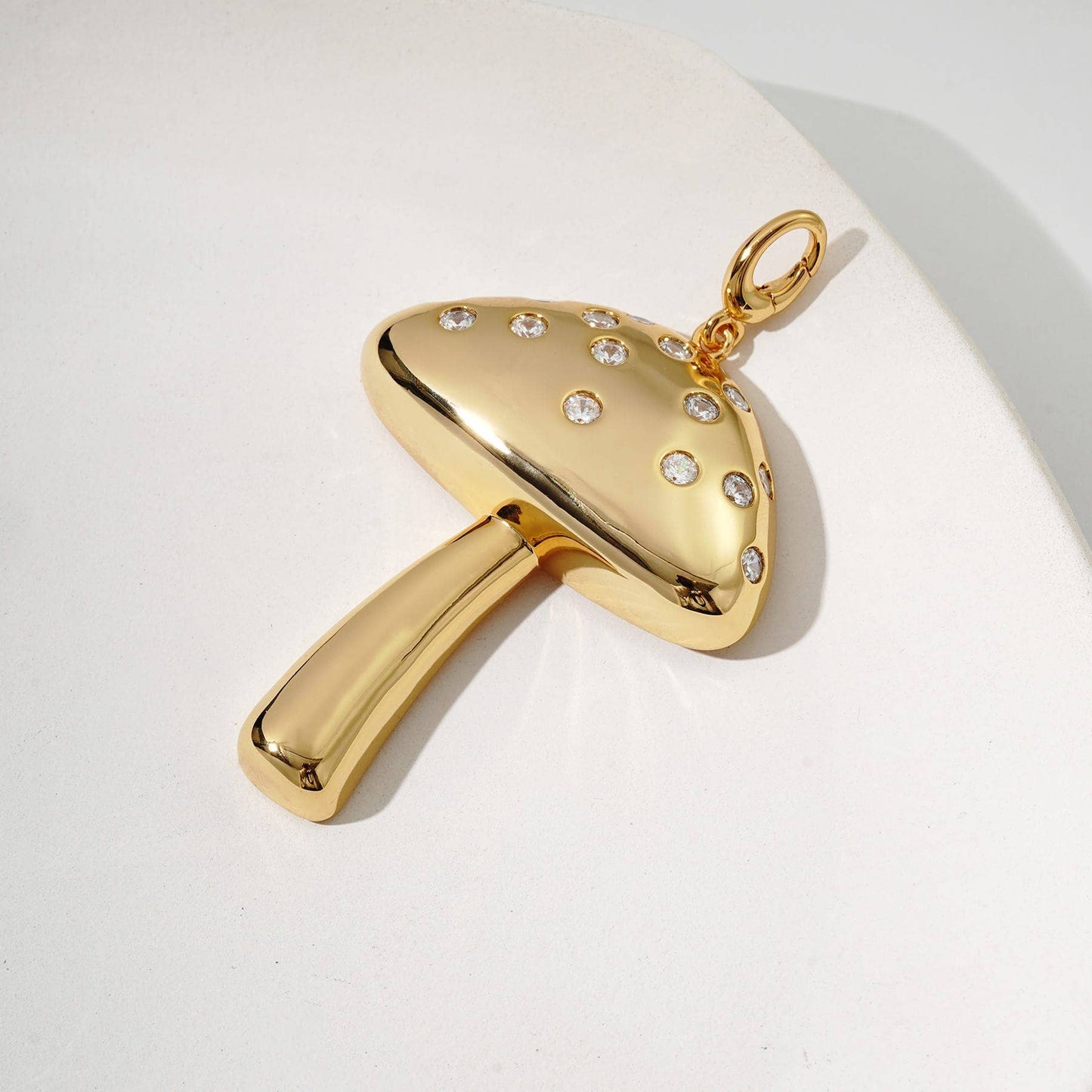 Golden Mushroom Bag Charm: Gold