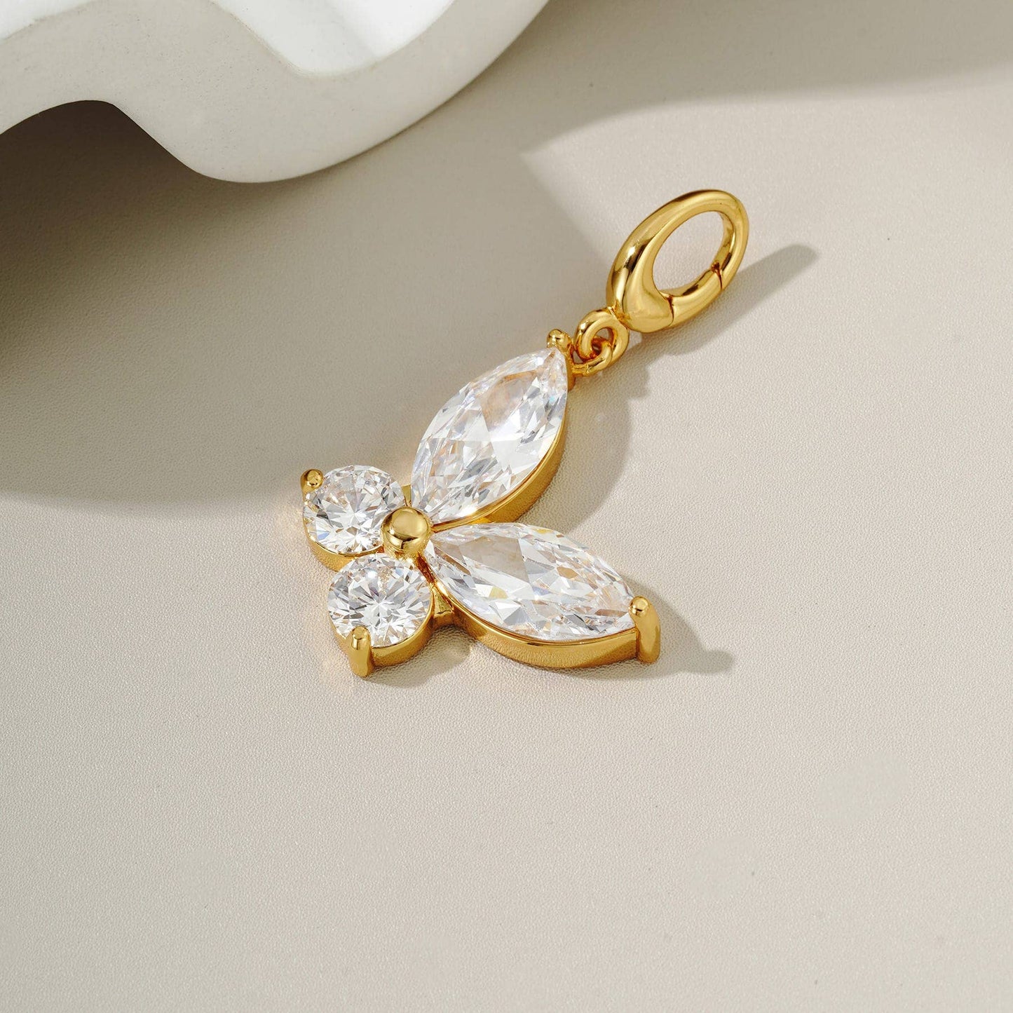 Butterfly Gem Bag Charm: Gold