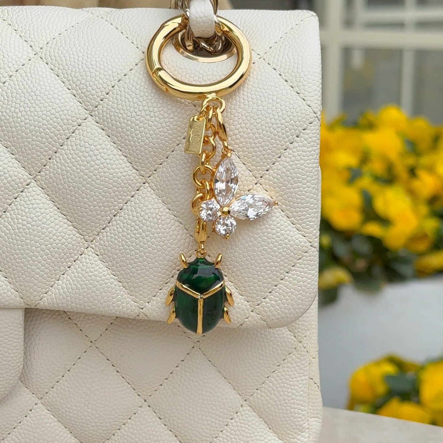 Butterfly Gem Bag Charm: Gold