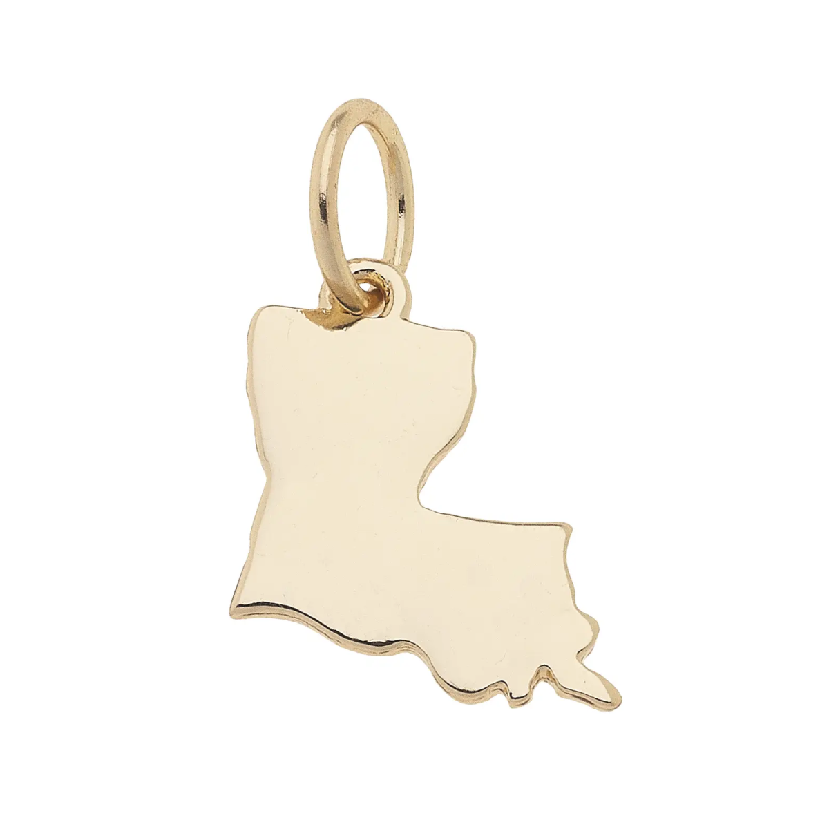 Louisana Shaped State Charm in Shiny Gold