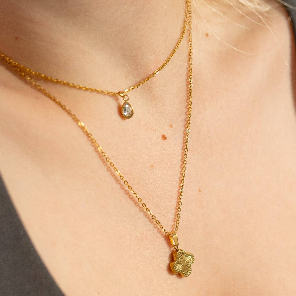 18K Gold PVD Teardrop Birthstone Charm: May