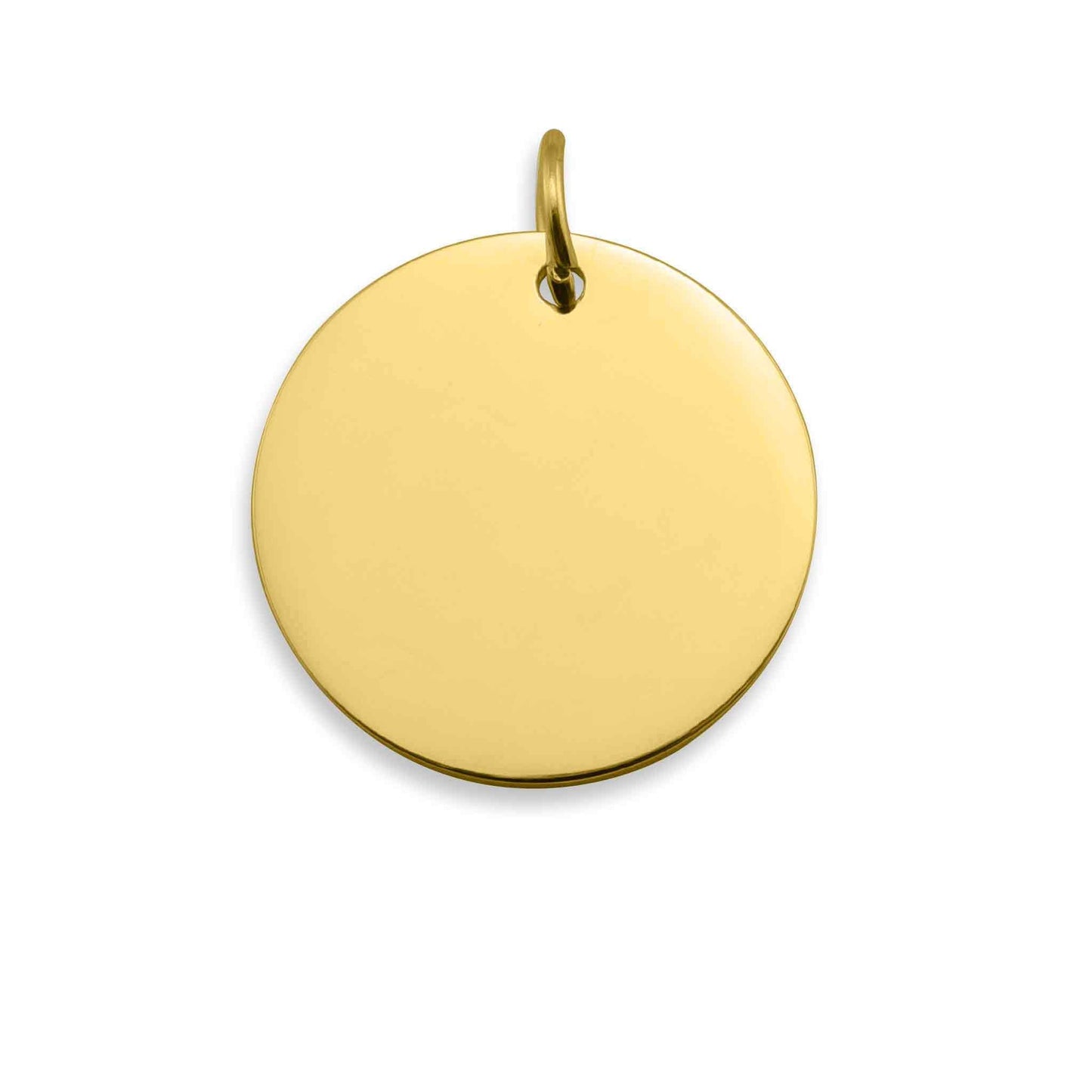 Engravable Circle 18K Gold Charms for Necklaces: 13mm
