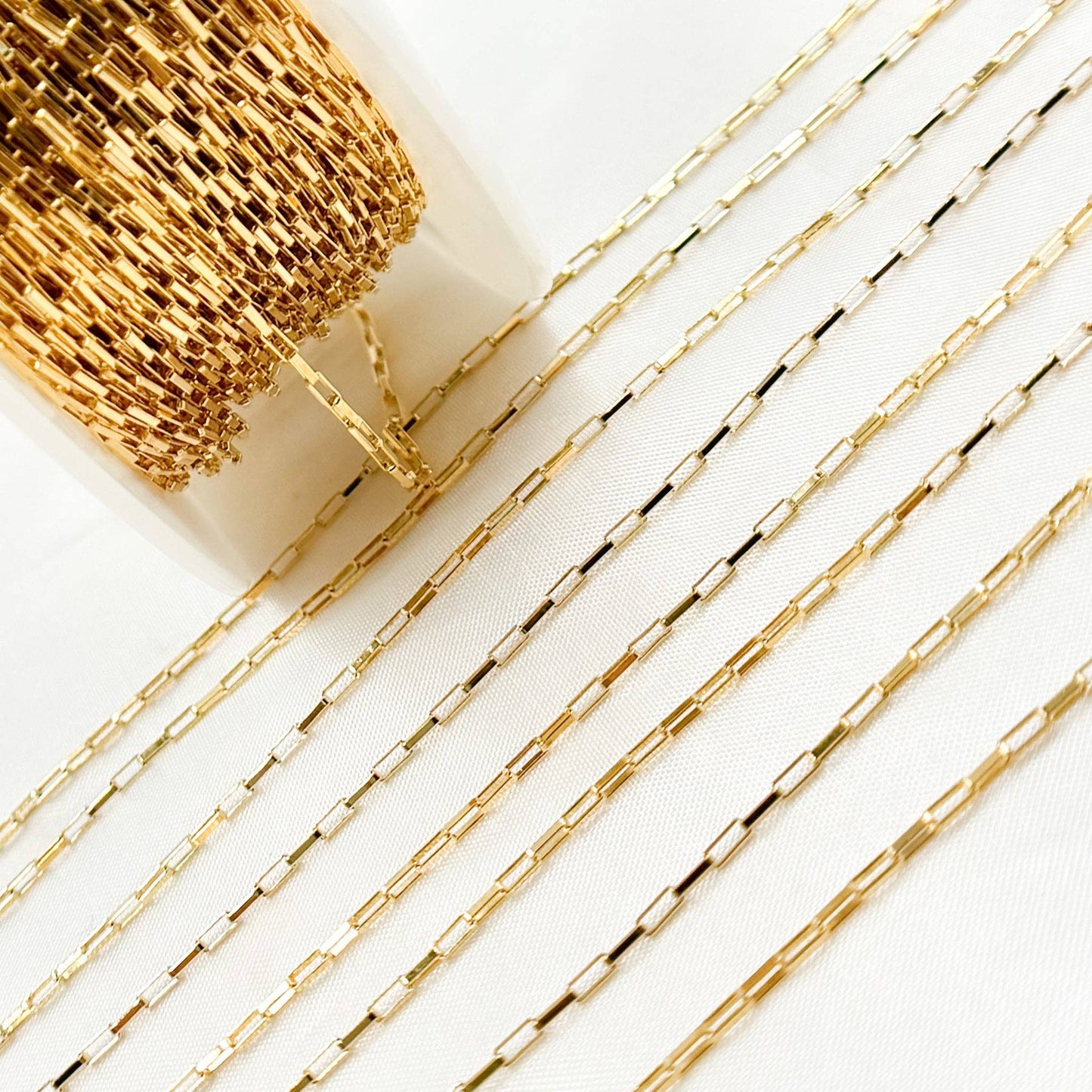 Permanent Jewelry 14k Gold Filled Box Link Chain: 7in. / 2.1mm-3mm / Box