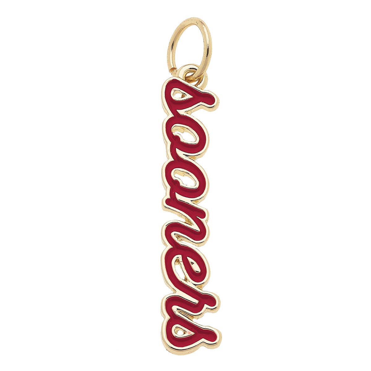 Oklahoma Sooners Enamel Script Charm