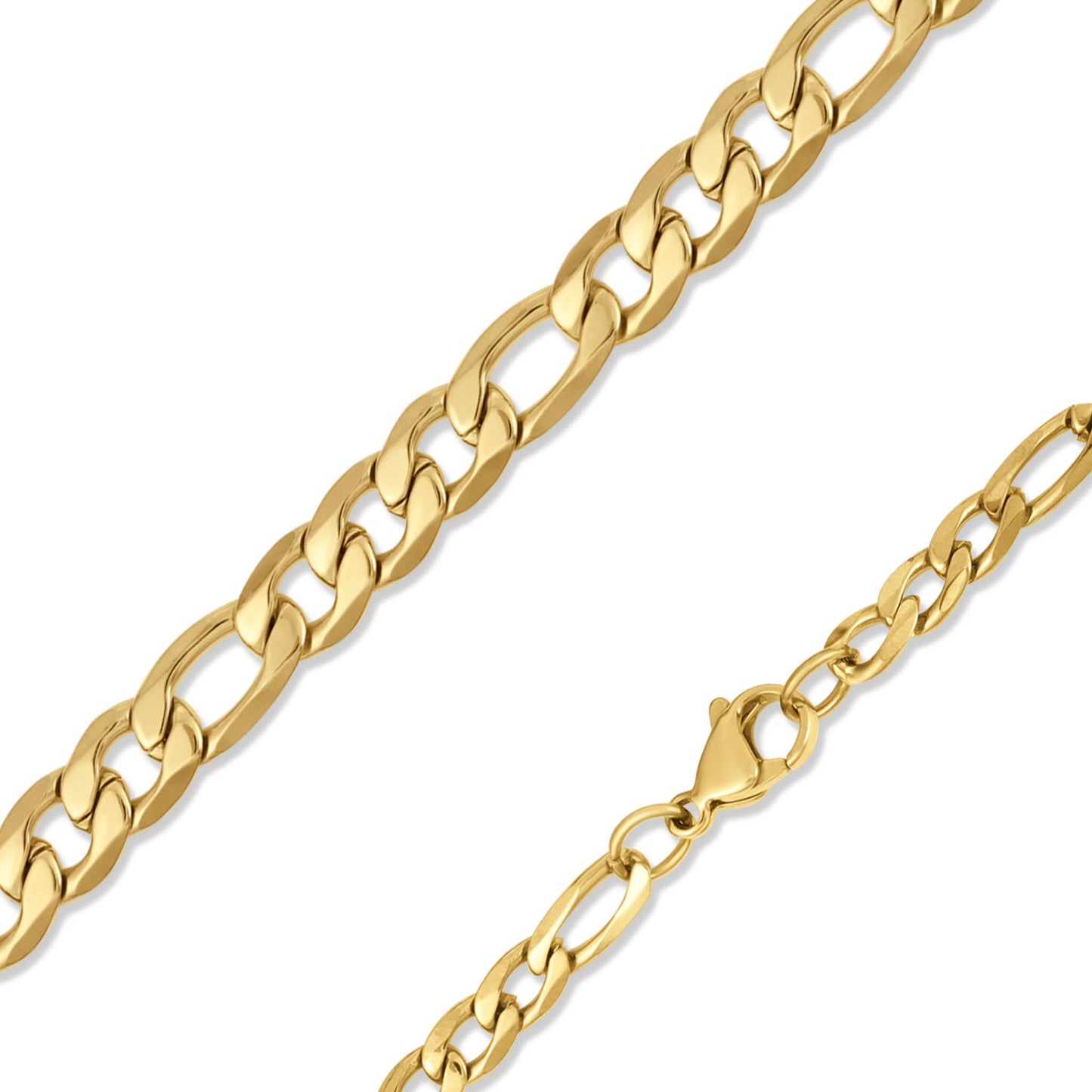 18K Gold Figaro Chain Necklace: 14" / 3mm