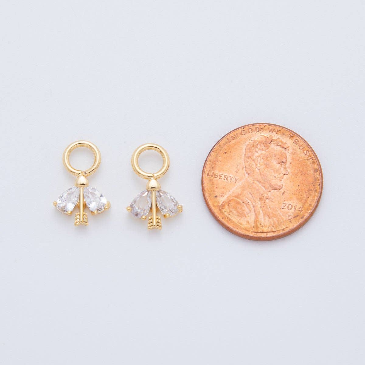 18K Gold Filled CZ Bee Insect Add-On Drop Earring Charm | AF749