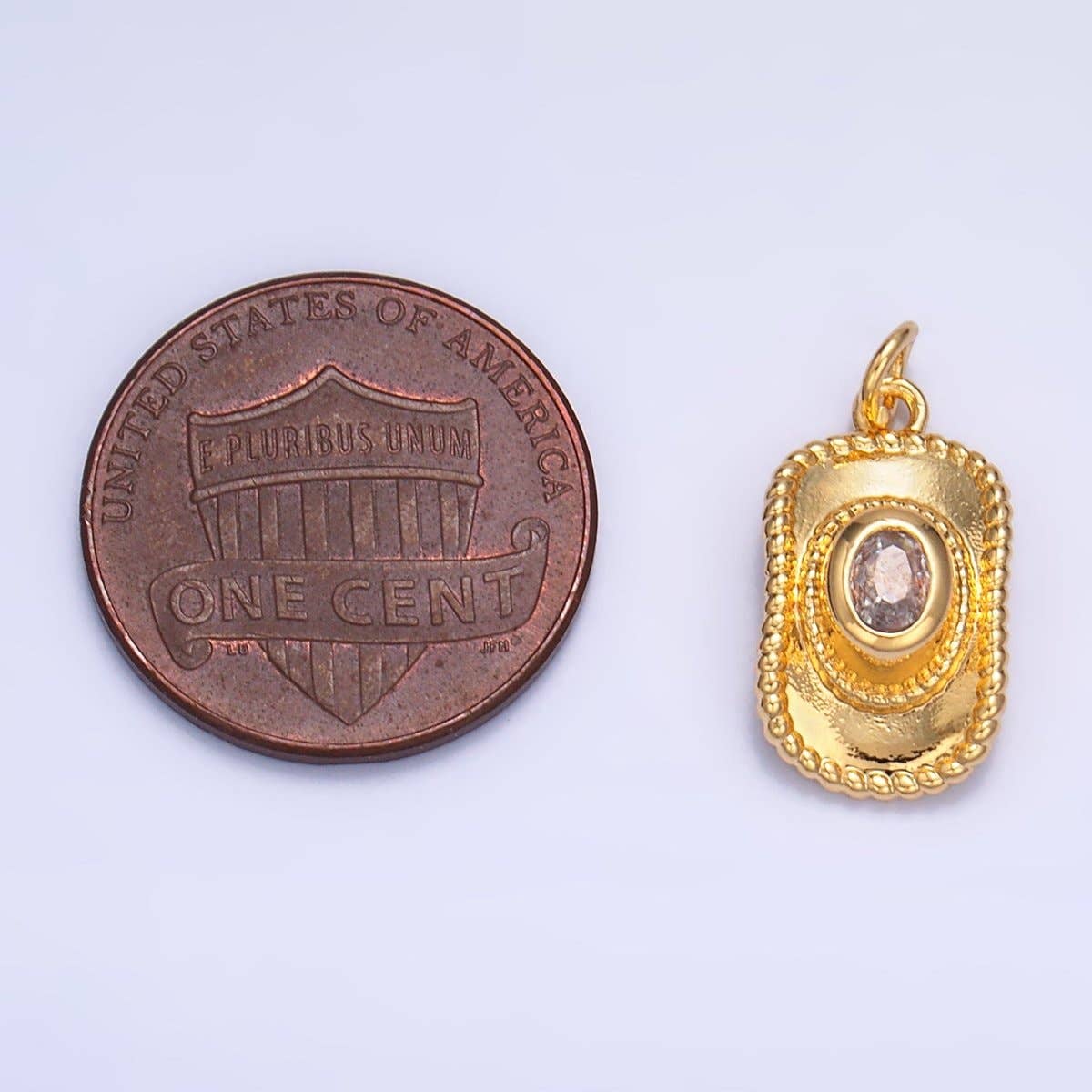 24K Gold Filled Multidimensional 3D Clear CZ Cowboy Hat Charm in Gold & Silver | W367: Gold