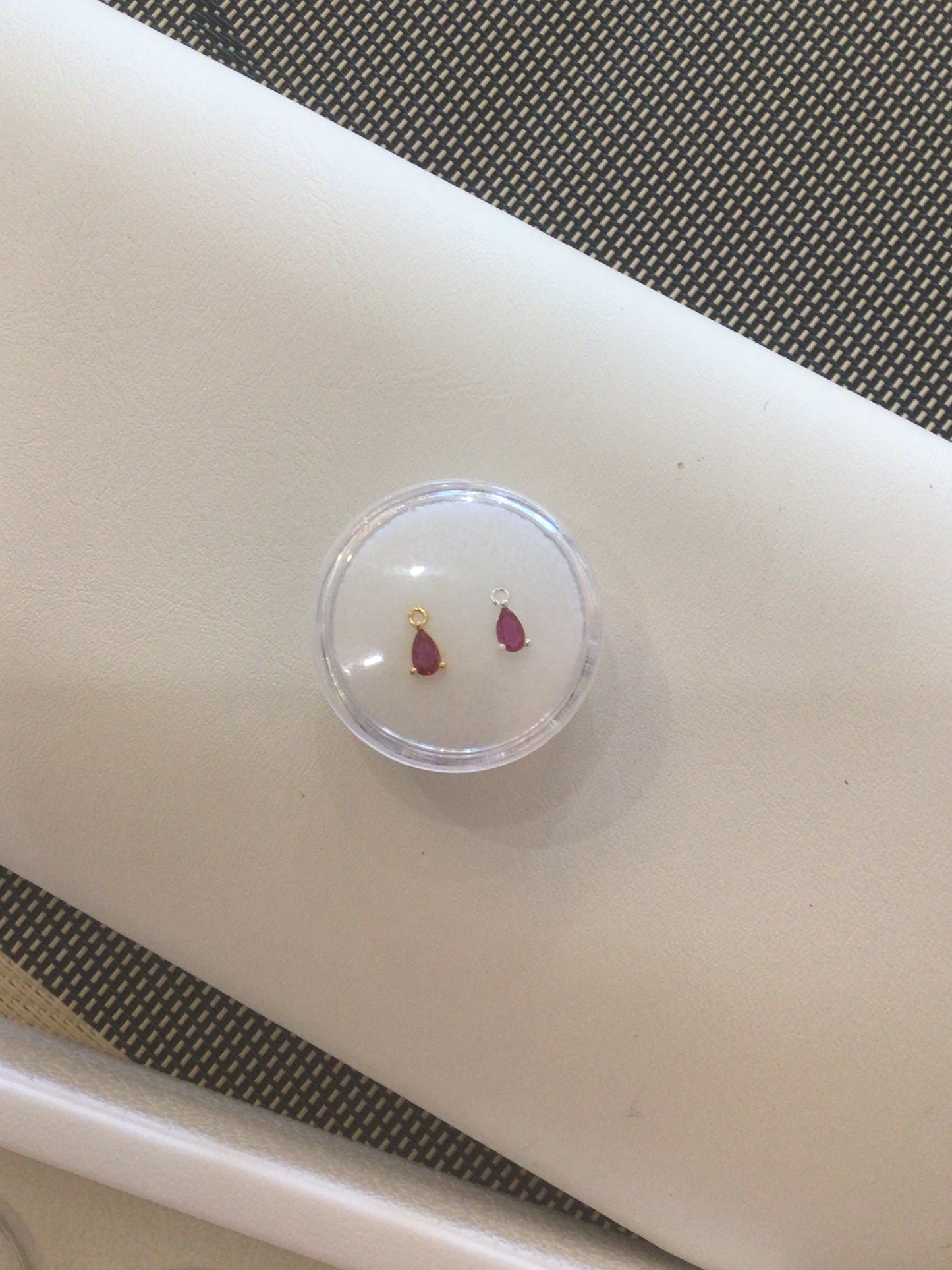 Permanent jewelry charm silver pink gem