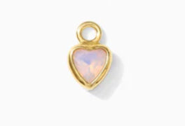 Gold white opal charm