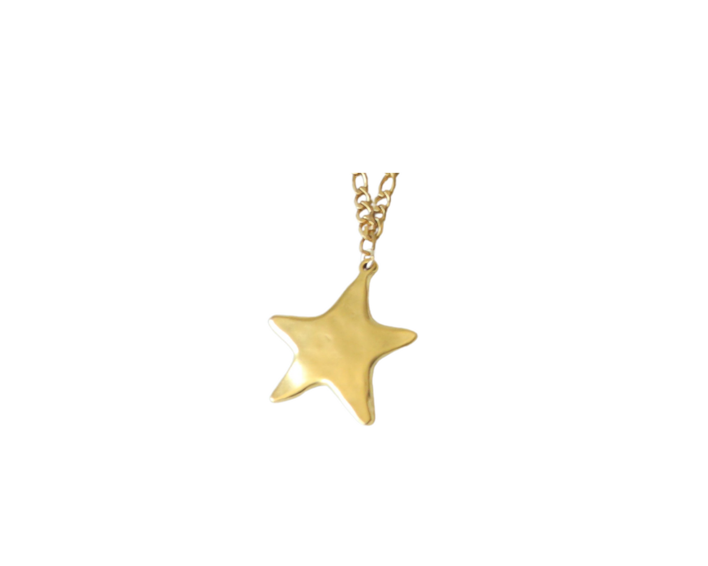 Gold Textured Star Necklace