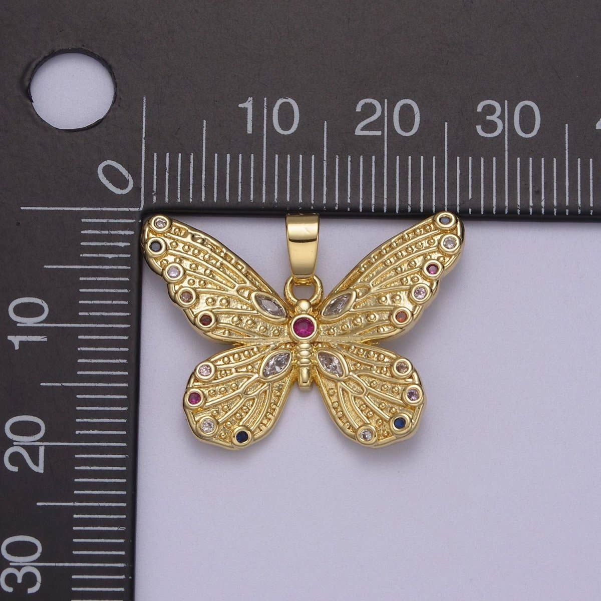 Gold Butterfly Pendant Mariposa Monarch Insect Jewelry Charm for Necklace Bracelet Supply N-608