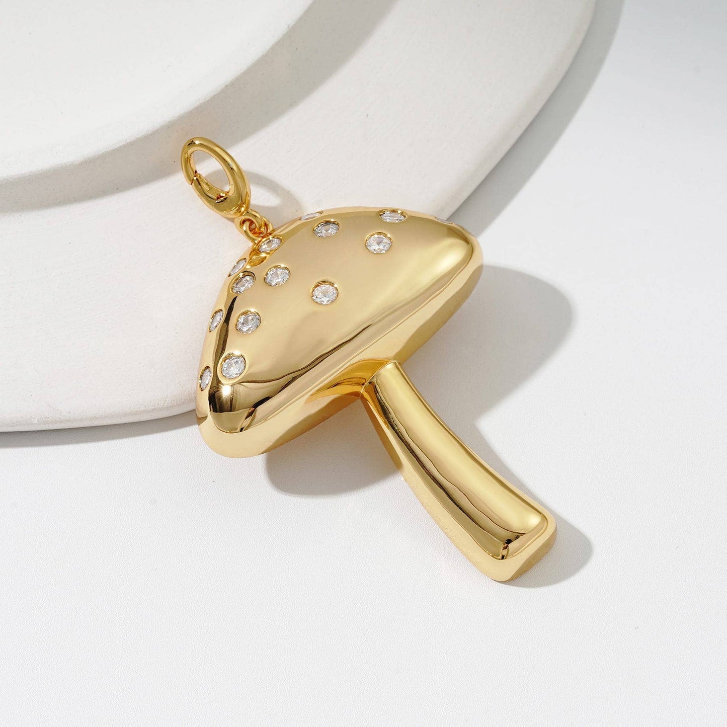 Golden Mushroom Bag Charm: Gold