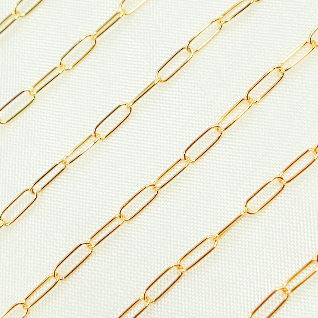 Permanent Jewelry 14k Gold Filled Smooth Paperclip Chain: 7in