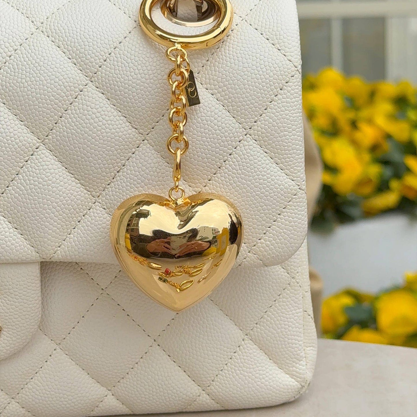 Heart of Gold Bag Charm: Gold