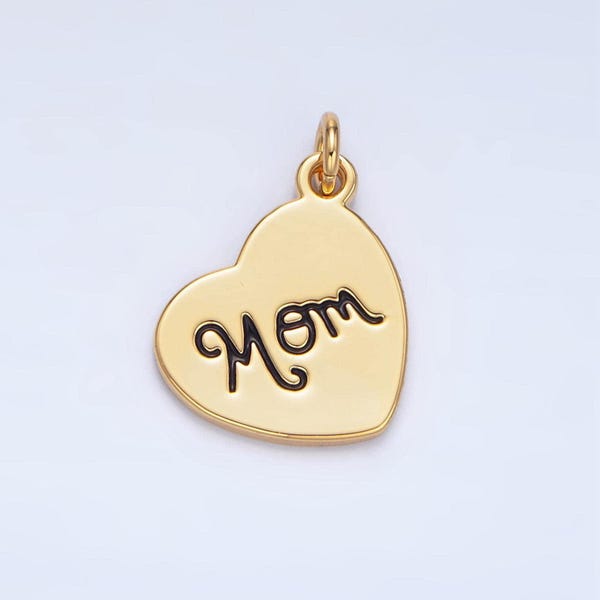 Gold Cursive Mom Heart