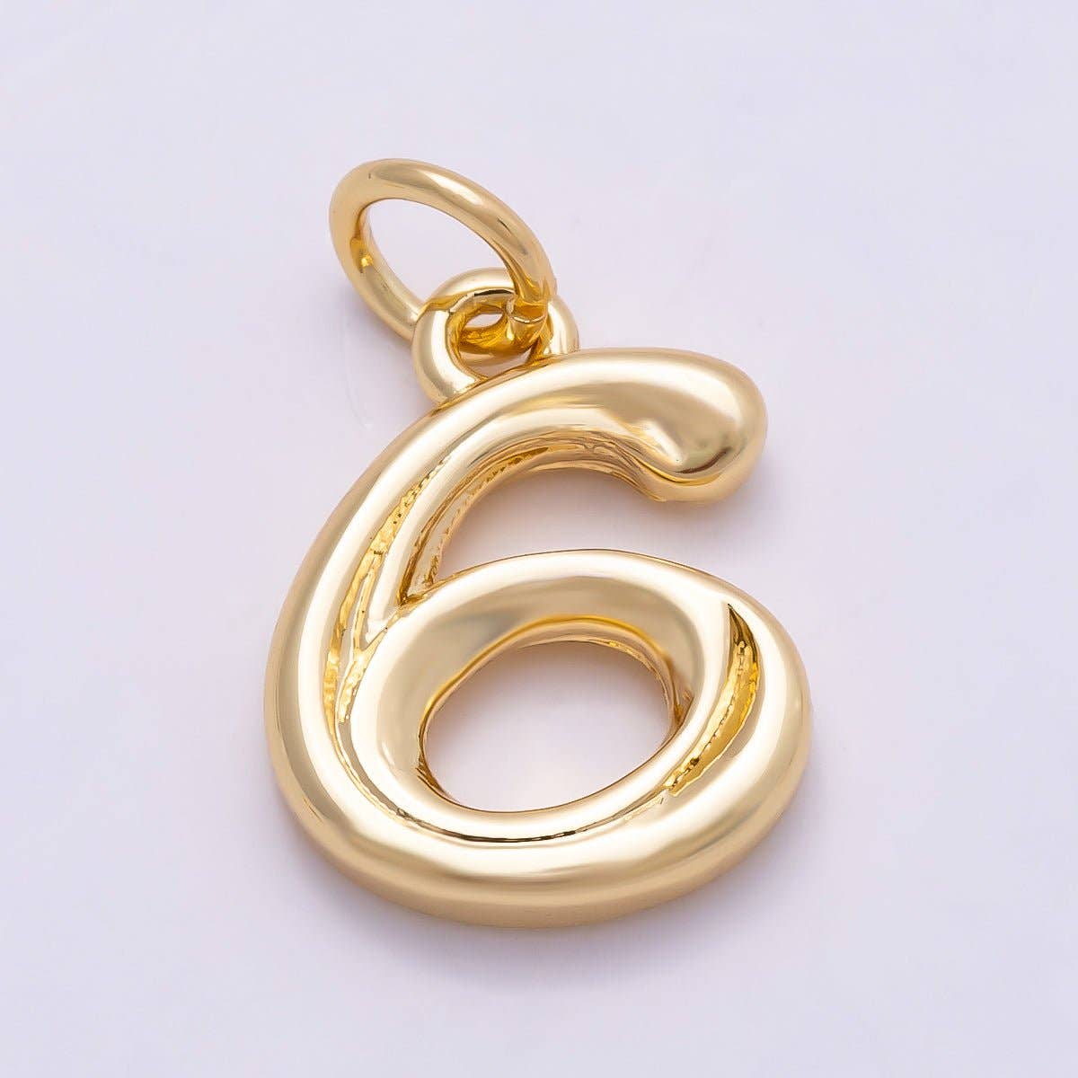 16K Gold Filled 14mm Minimalist Molten Number Numerology Charm | Charms-00878 ~ Charms-00887: Numbers 0-9 Set