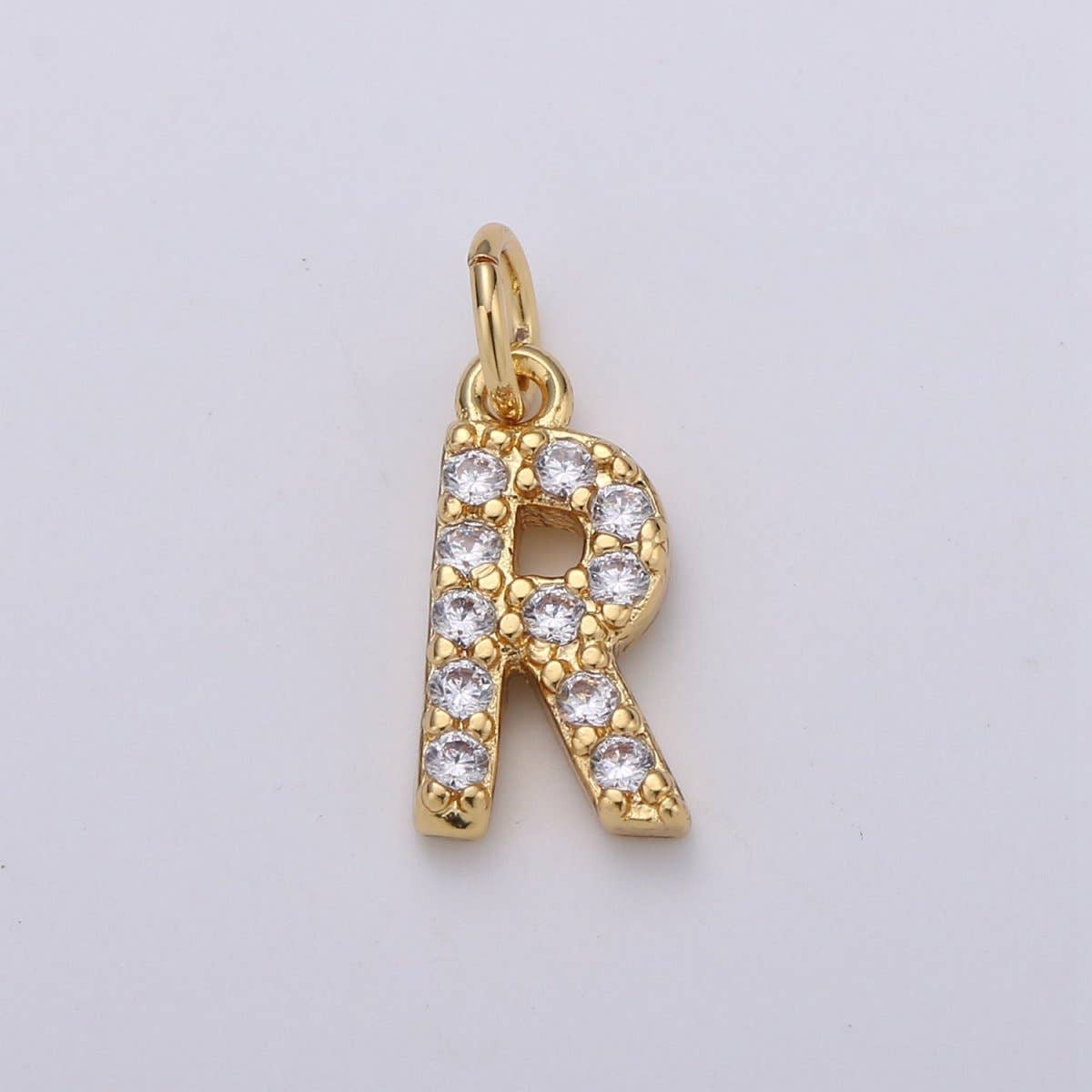 14k Gold Filled Tiny CZ Initial, Letter Alphabet Micro Pave charms Dainty Gold Cubic Pendant Charm for Necklace Bracelet Earring Add on A-099 to A-111: By Set
