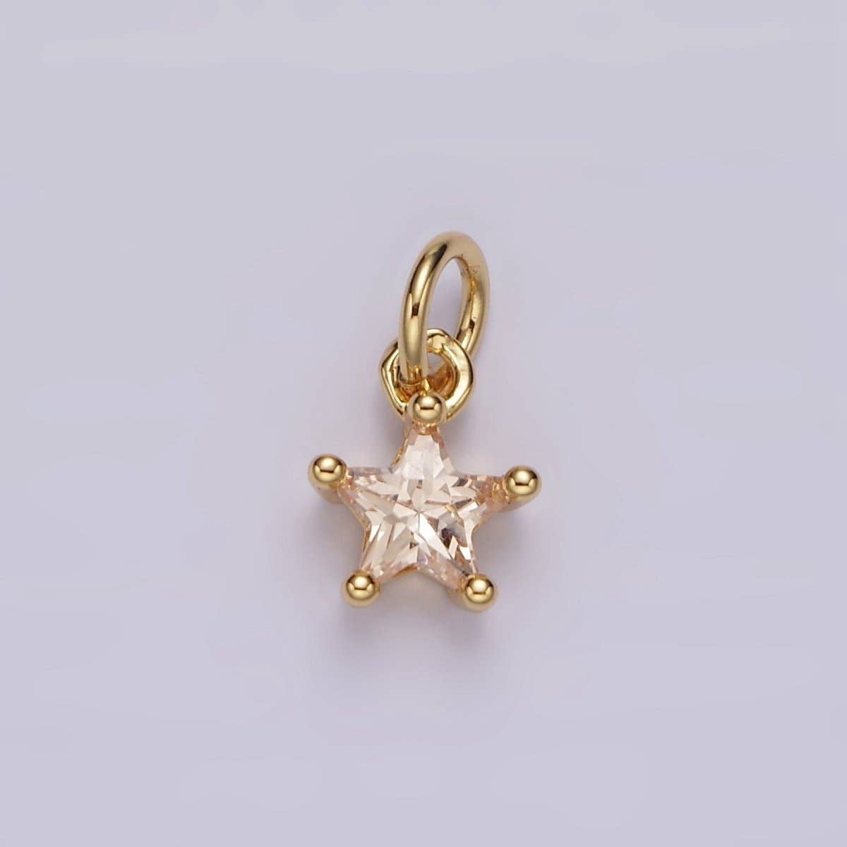 14K Gold Filled Celestial Star CZ Birthstone Personalized Add-On Charm | AG549 - AG560: Dark Blue