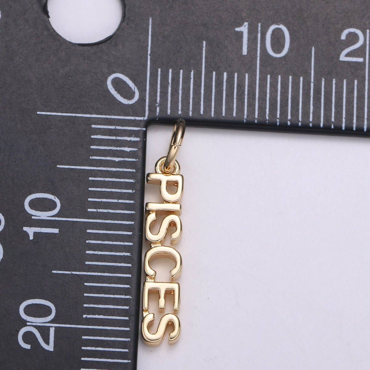 Gold Filled Zodiac Sign Script Words Mini Charm in Gold & Silver | A-A1815-A-A1820 | A-A1839-A-A1844: Gold / Cancer