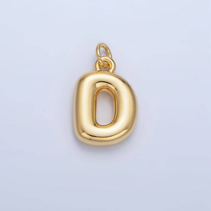 24K Gold Filled 17mm Initial Letter Chubby Balloon Charm | A1513 - A1525: Letter C