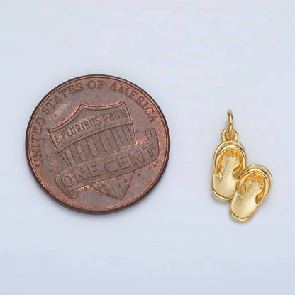 24K Gold Filled Minimalist Flip Flop Sandals Charm | AC-153