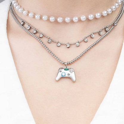 18K Gold PVD Stainless Steel Game Controller Charm: Stainless