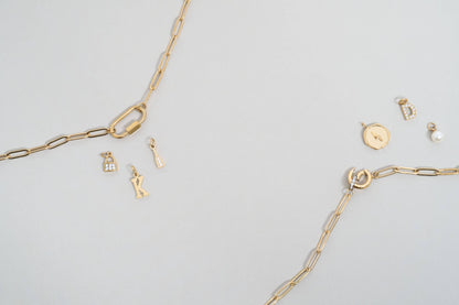 18K Gold PVD Paperclip Carabiner Necklace: Stainless / 18+2"
