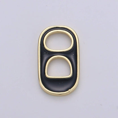 Black, Blue, Pink, Green, Yellow, Red Enamel Bottle Opener Gold Filled Charm - D-374- D-383: White