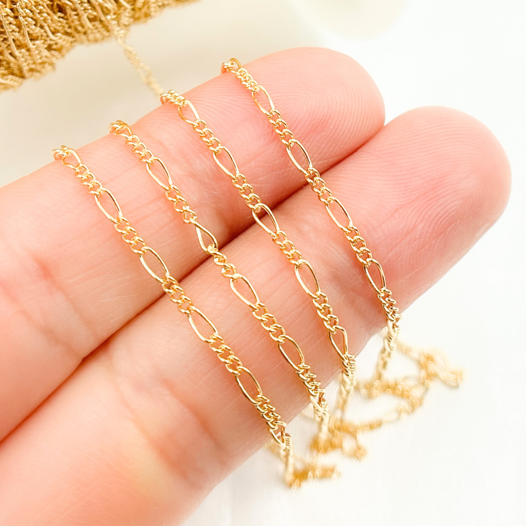 Permanent  Jewelry  14k Gold Filled Figaro Chain: 7in. / 2.1mmx3mm / Figaro