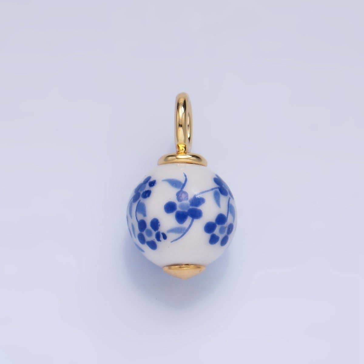 24K Gold Filled Nature Floral Mushroom Pet Sea Sell Ceramic Drop Charm: 21 Pink House
