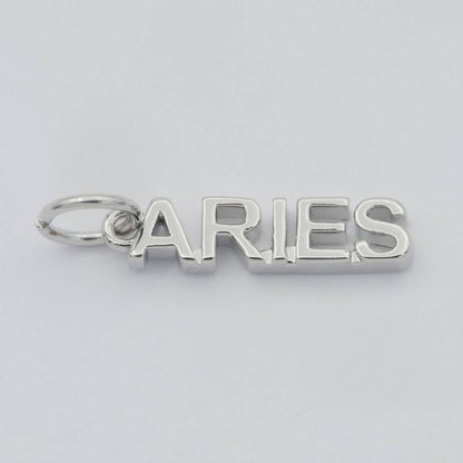 Gold Filled Zodiac Sign Script Words Mini Charm in Gold & Silver | A-A1815-A-A1820 | A-A1839-A-A1844: Gold / Cancer