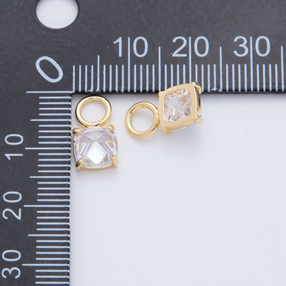 18K Gold Filled Multifaceted Round CZ Add-On Drop Earring Charm | AF740