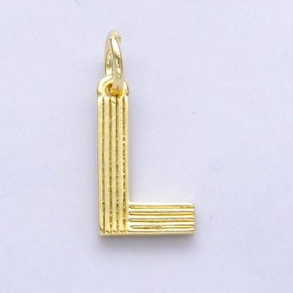 24K Gold Filled Groovy Disco Initial Letter Charm | A185 - A197: Letter S
