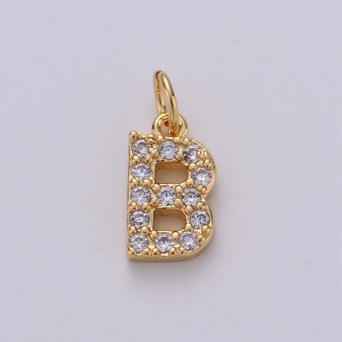 14k Gold Filled Tiny CZ Initial, Letter Alphabet Micro Pave charms Dainty Gold Cubic Pendant Charm for Necklace Bracelet Earring Add on A-099 to A-111: By Set