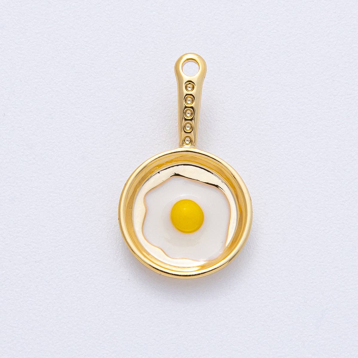 18K Gold Filled 20mm Sunny Side Egg Frying Pan Culinary Food Pendant | AF1218
