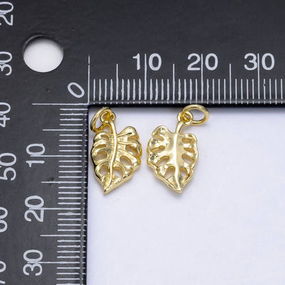 14K Gold Filled Monstera Palm Leaf Charm | X793