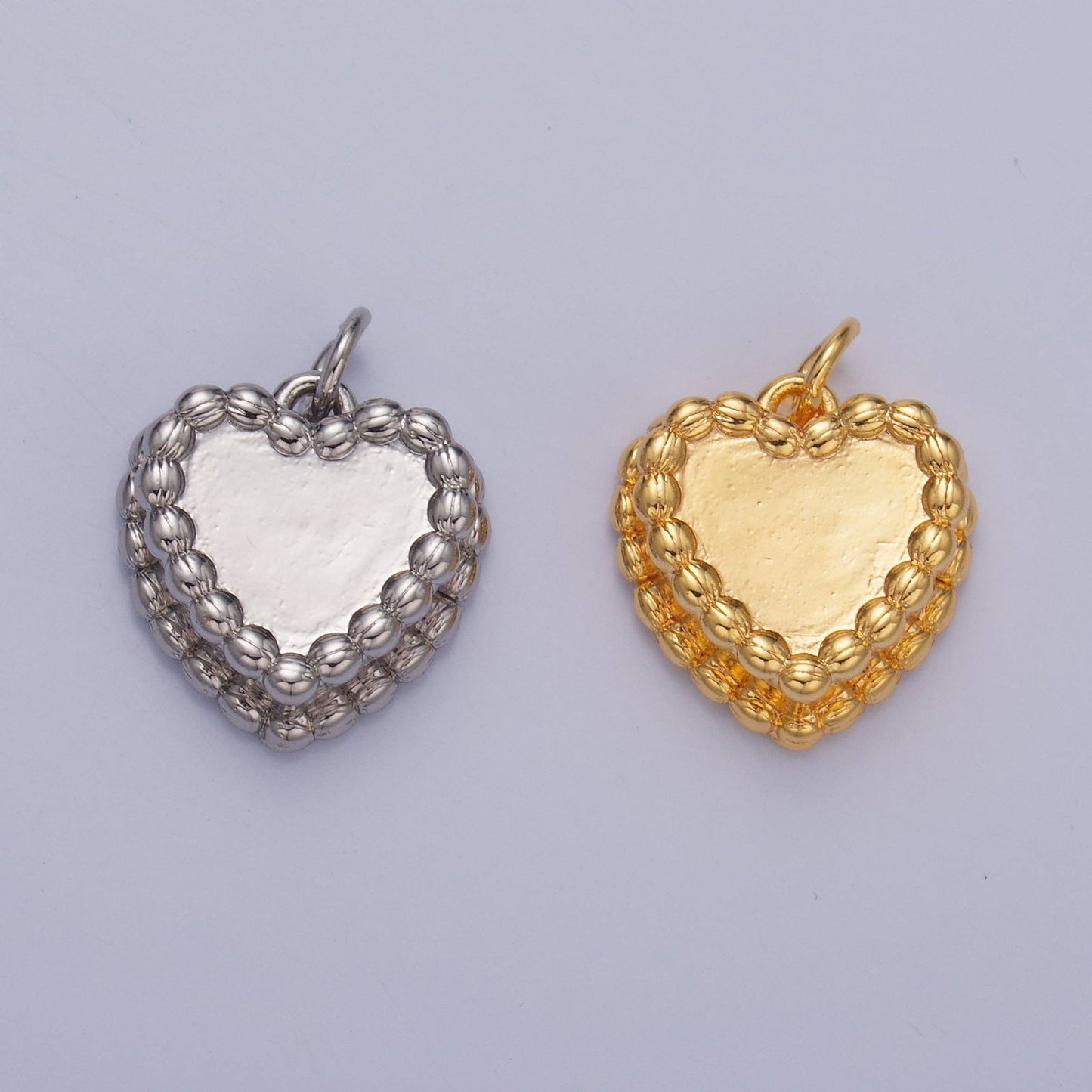 24K Gold Filled Heart Cake Pastry Desert Multidimensional Charm in Gold & Silver | W413: Silver