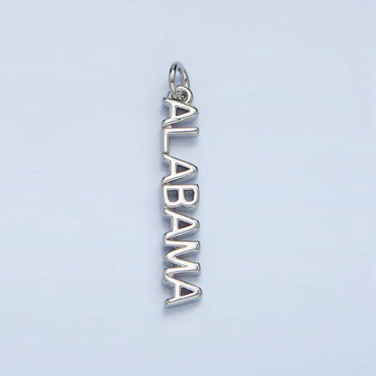 16K Gold Filled USA City States Script Tag Charm in Gold & Silver | D814 - D823: Gold / New York