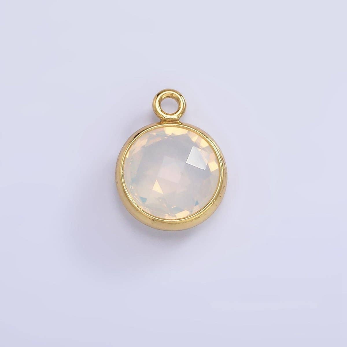9mm Round BIRTHSTONE Cubic Zirconia Circle Gold Charm Add on Component For Jewelry Making | N-1209 N-1210: Olive
