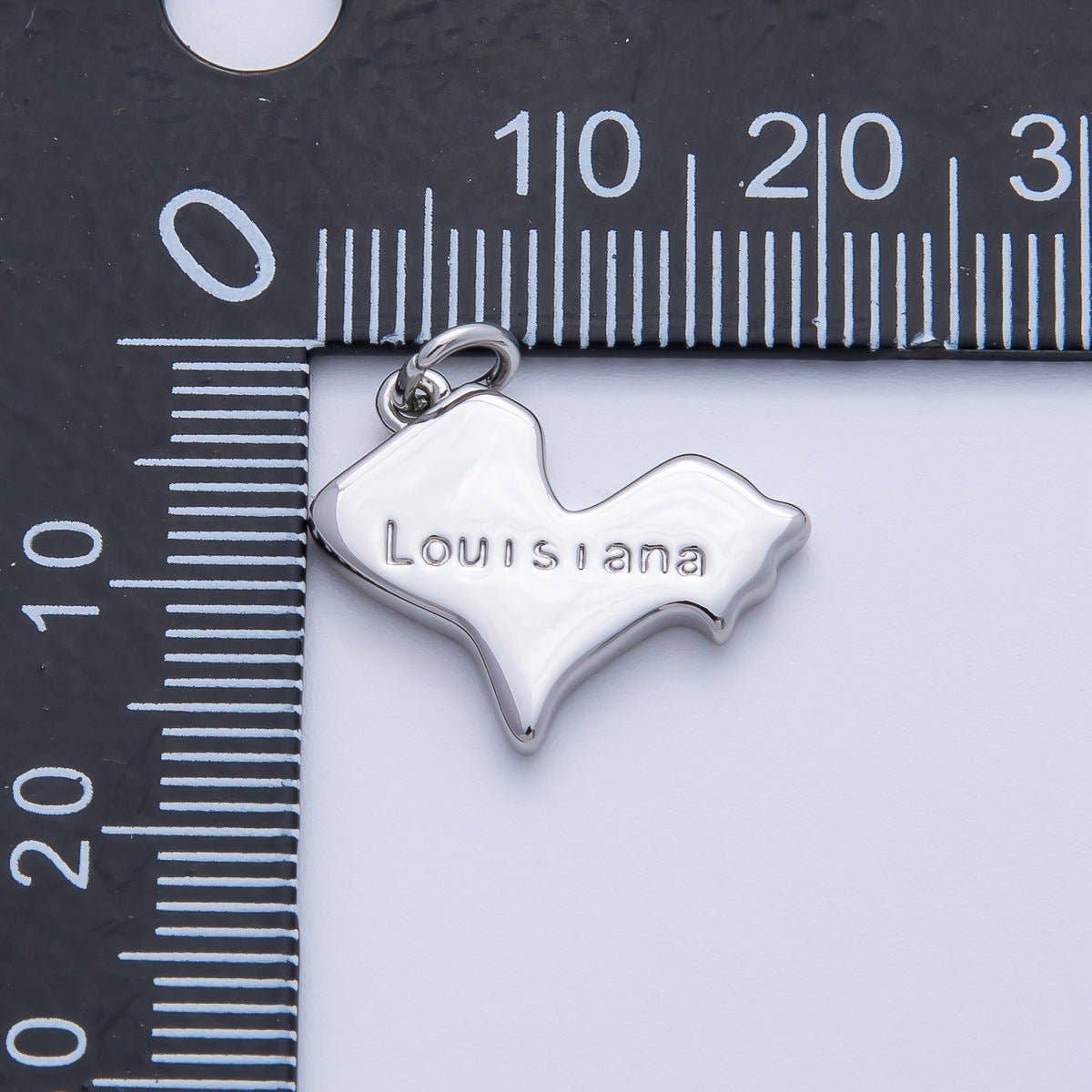 18K Gold Filled United States of America State Map Charm in Gold & Silver | AK064 - AK113: SILVER / 49. Texas