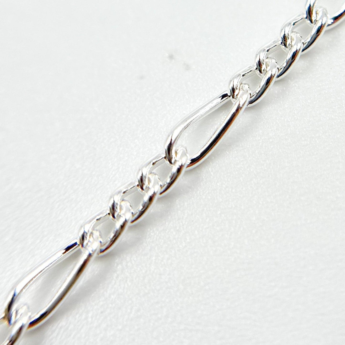 Permanent  Jewelry  Sterling Silver Figaro Chain: 7in / 4.1mm-5mm / Figaro