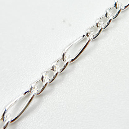 Permanent  Jewelry  Sterling Silver Figaro Chain: 7in / 4.1mm-5mm / Figaro