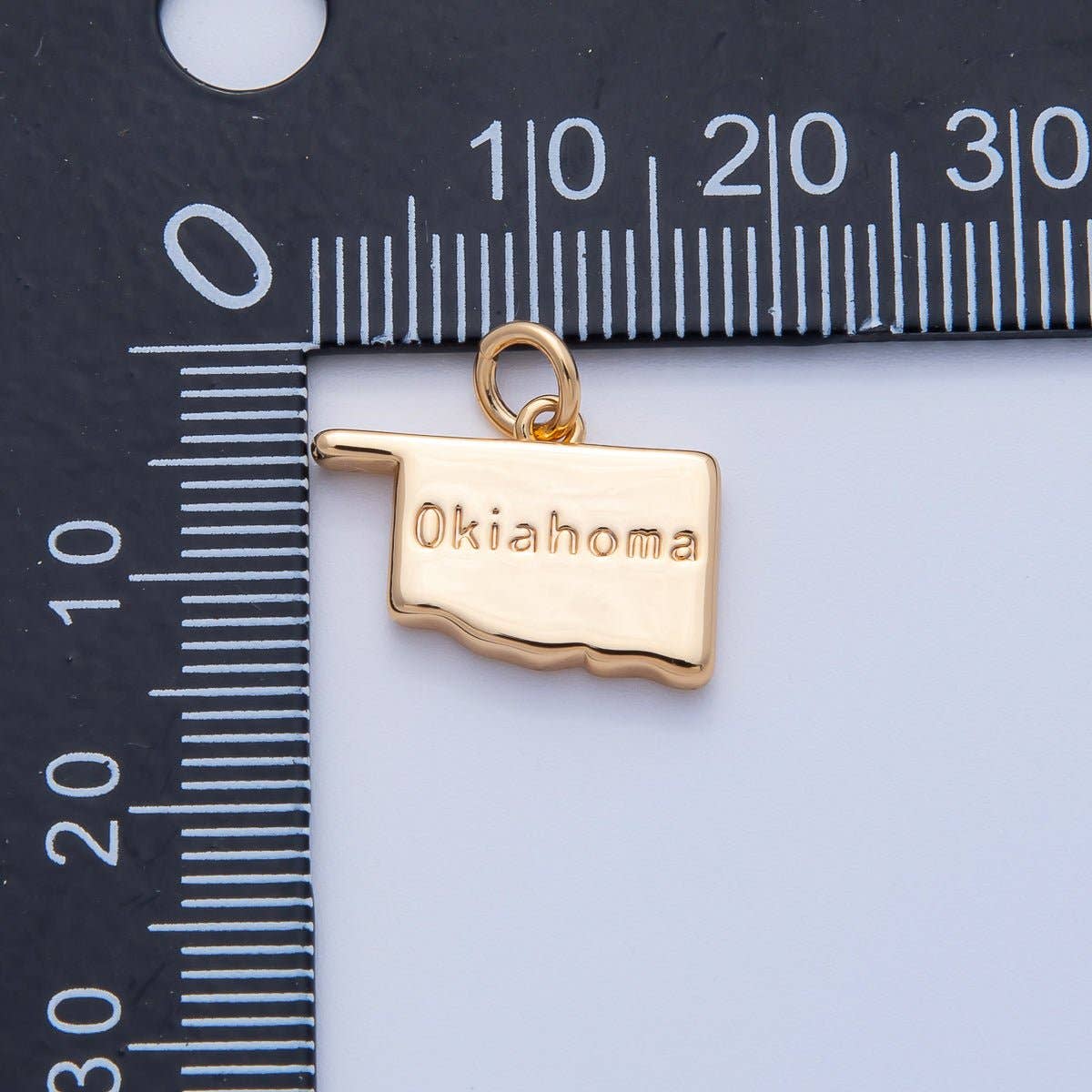 18K Gold Filled United States of America State Map Charm in Gold & Silver | AK064 - AK113: SILVER / 49. Texas