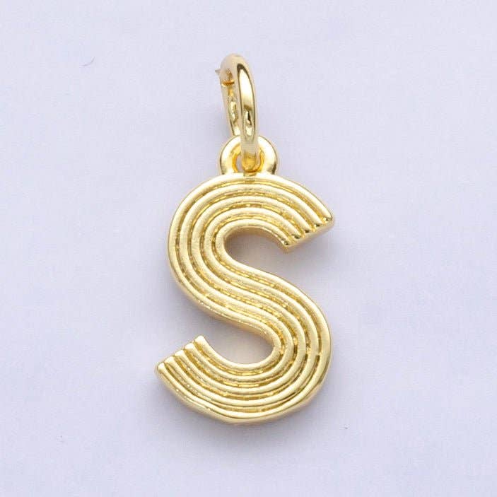 24K Gold Filled Groovy Disco Initial Letter Charm | A185 - A197: Letter K