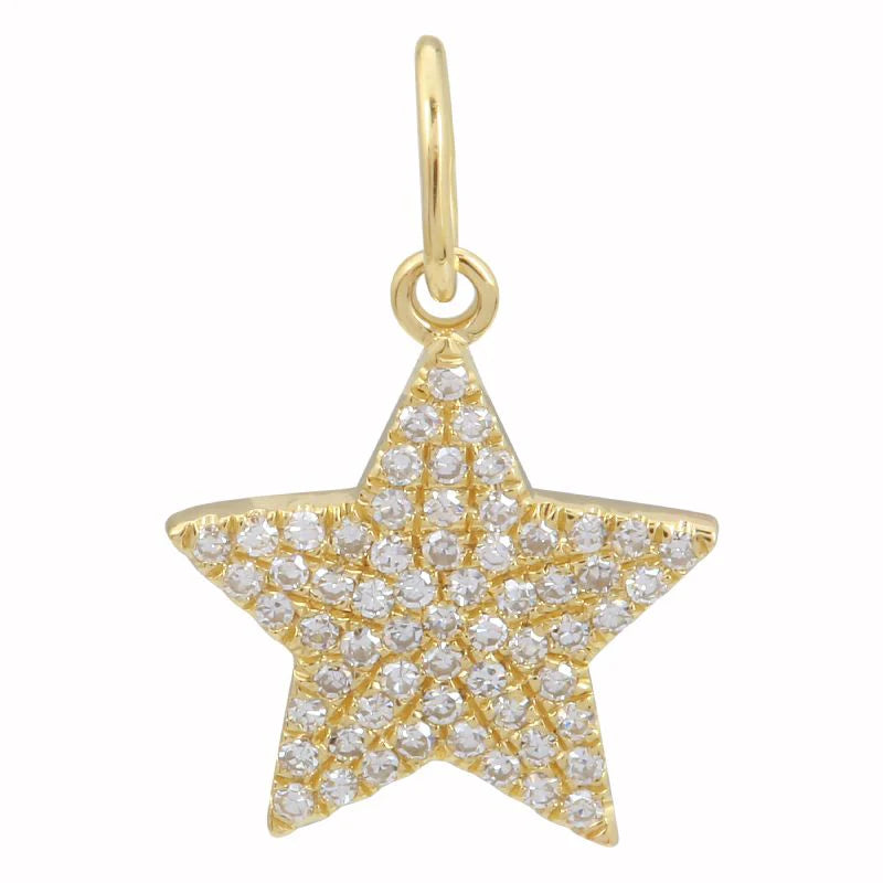 Gold CZ star Charm