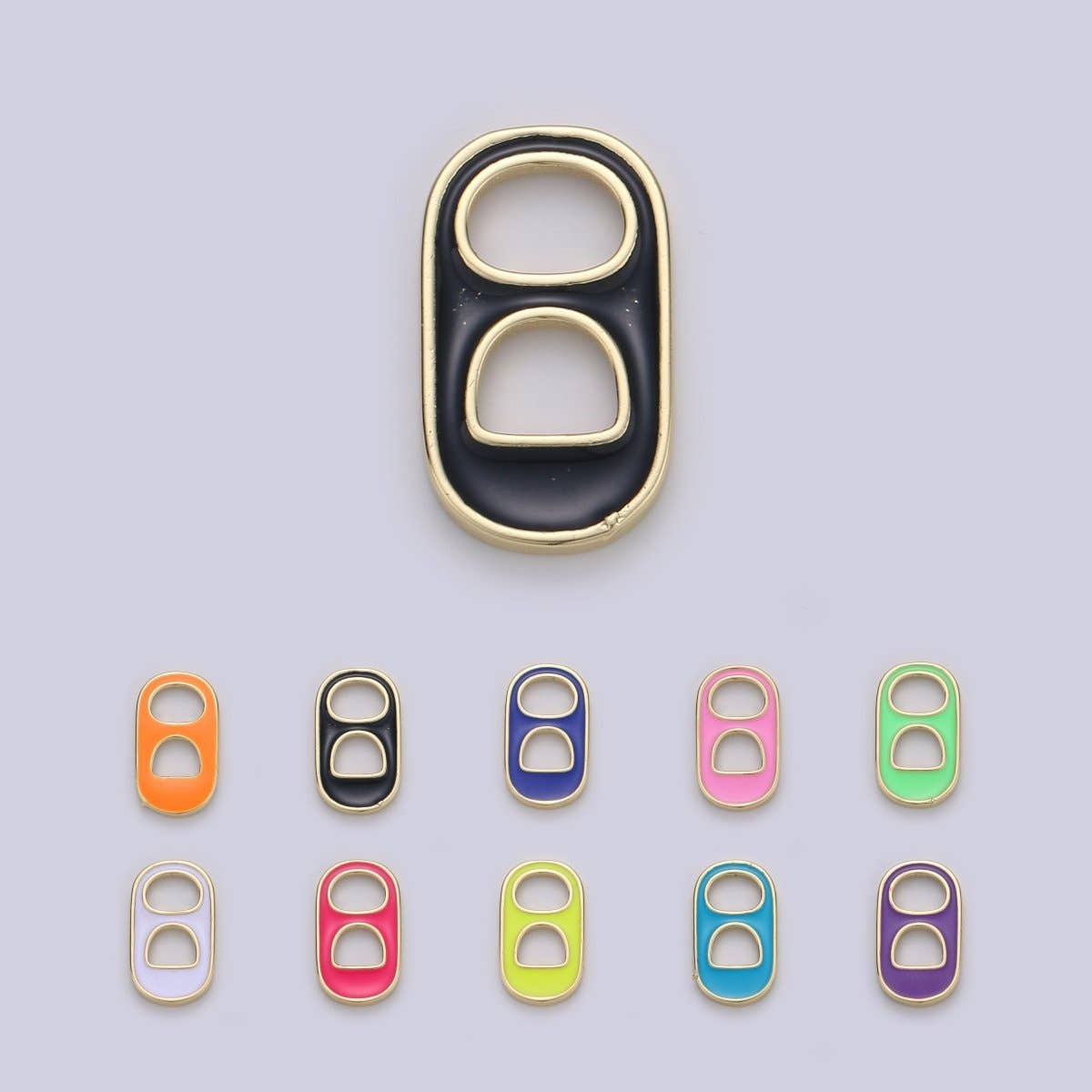 Black, Blue, Pink, Green, Yellow, Red Enamel Bottle Opener Gold Filled Charm - D-374- D-383: Teal