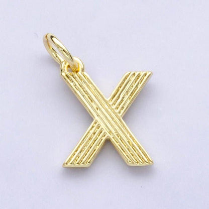 24K Gold Filled Groovy Disco Initial Letter Charm | A185 - A197: Letter K