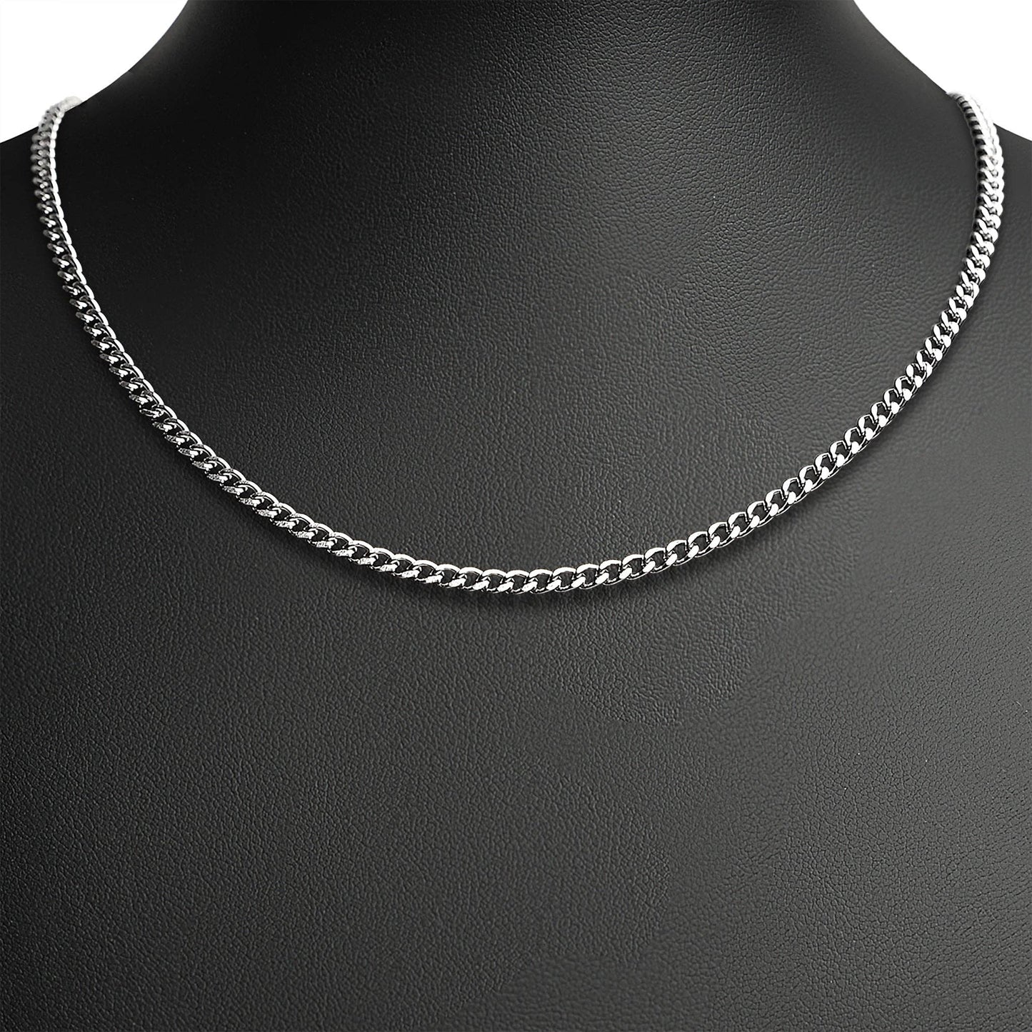Stainless Steel Curb Chain Necklace: 18" / 4mm