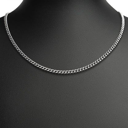 Stainless Steel Curb Chain Necklace: 18" / 4mm